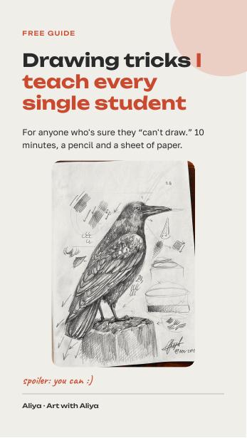 Cover of the free guide “Drawing tricks I teach every single student”